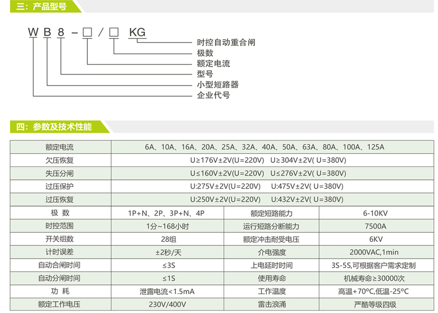 WB8-32/2KG時控自動重合閘